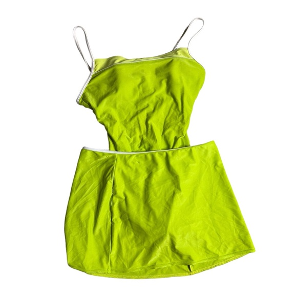 Victoria’s Secret Vintage 90s Set Neon Green One Piece & Cover-up 34D & Medium - Picture 10 of 10